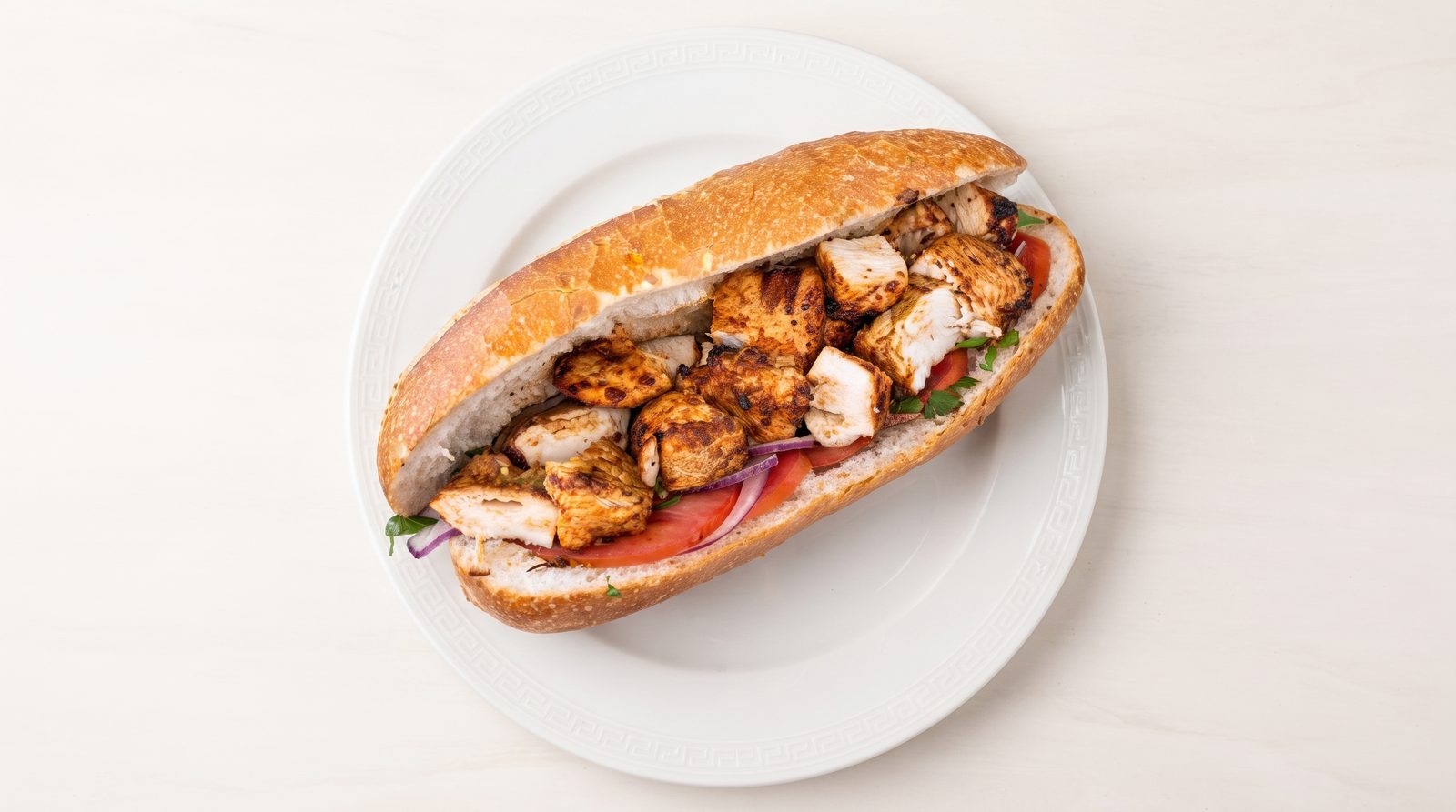 Chicken Shish Sandwich at Anatolia Fire, halal Turkish food in Mountain View CA