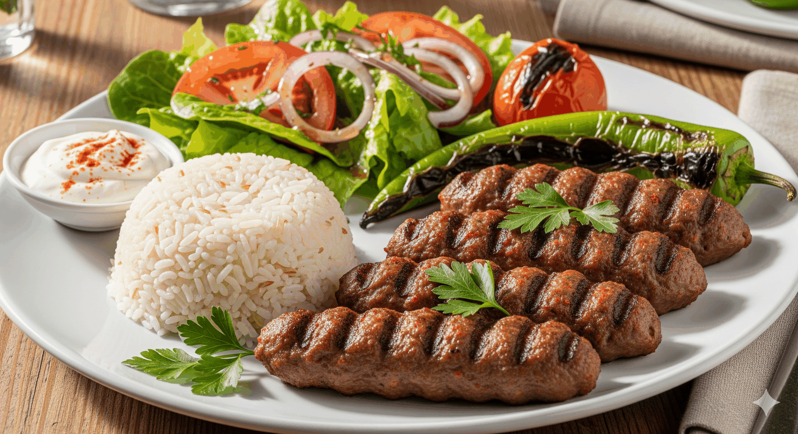 Lamb Shish Plate at Anatolia Fire, halal Turkish food in Mountain View CA